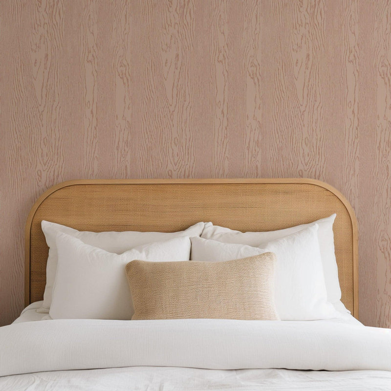 Urban Timber - Wood Wallpaper, Clay, Faux Grasscloth