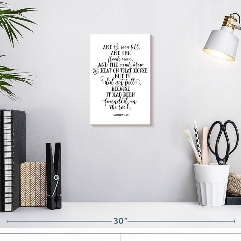 Matthew 7-25, 12" H x 8" W