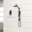 Système de douche noir mat. Tête de 10 pouces et main à 5 fonctions avec barre coulissante de 26,3 po. Fixation murale, installation facile. Réglages: pluie, massage, bulles. Composants livrés. Buse propre. Système de garniture sans valve