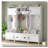 Modern Style 4-In-1 Multiple Functions Hallway Coat Rack With Seven Metal Black Hooks, Entryway Bench Hall Tree With Ample Storage Drawer