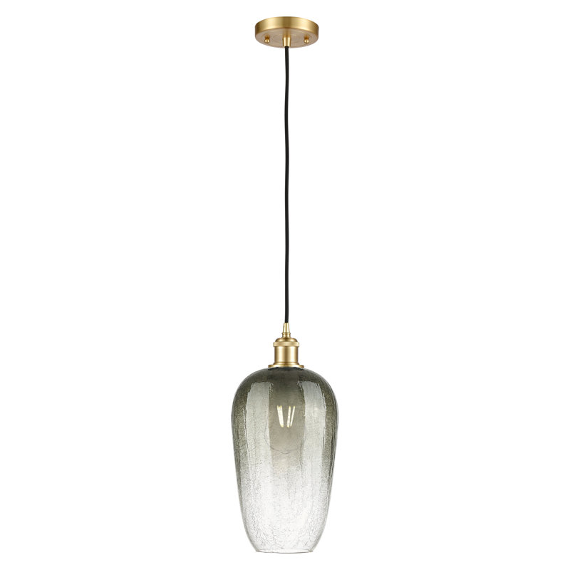 Mini luminaire suspendu à cordon 1 lumière 7 po Ballston - Brookhaven Flute, Satin Gold, Ardoise
