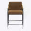Tabouret de comptoir avec cadre en fer - ensemble de 2 - noir et brun rougeâtre-356875574