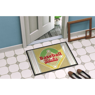 Baseball Non-Slip Indoor Doormat