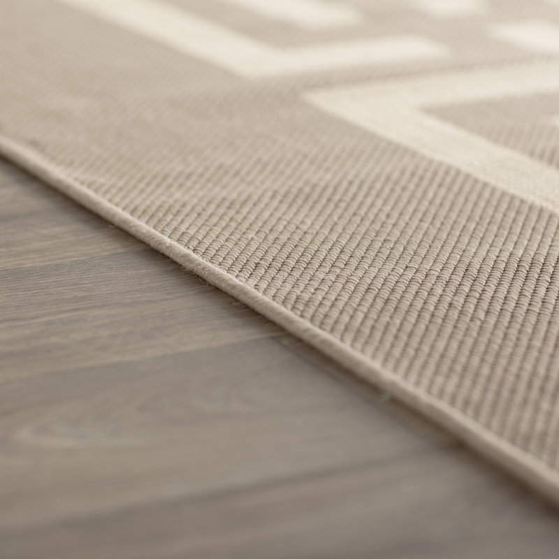 Tapis beige déco / beige foncé, Rectangle 8 pi x 11 pi 2 po
