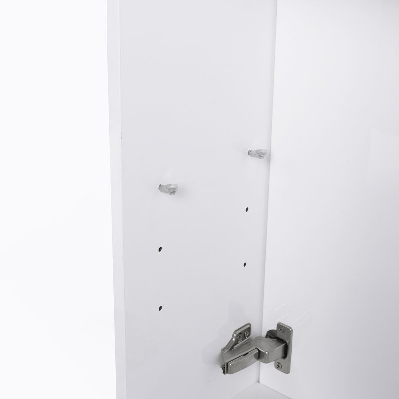 Bathroom Vanity With Sink And Storage Rack For Small Bathroom, Glossy White