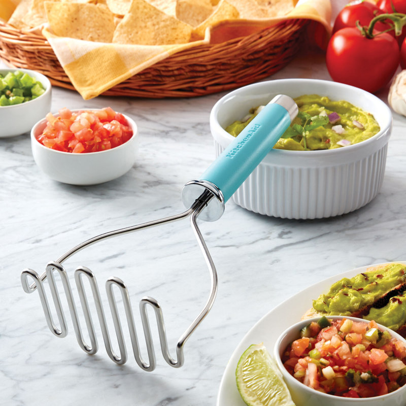 KitchenAid® Gourmet Stainless Steel Wire Masher, 10.24-Inch, Aqua Sky
