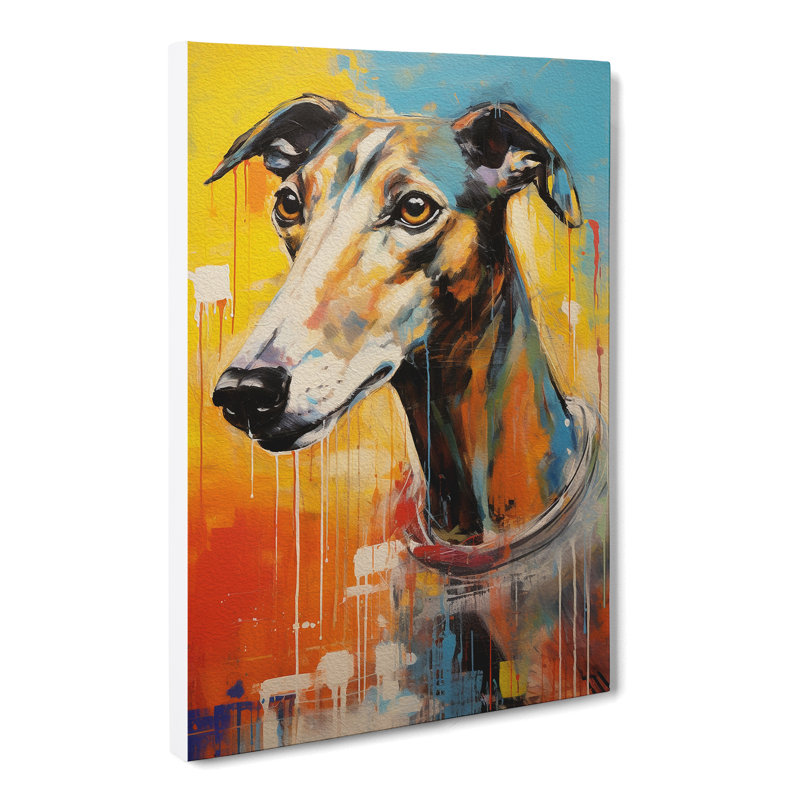Greyhound Action - Wrapped Canvas, 50cm H x 35cm W x 3cm D