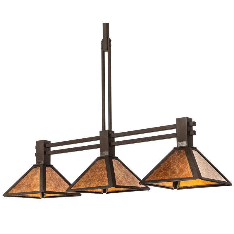 3 - Light Dark Roast Kitchen Island Pendant, Amber Mica