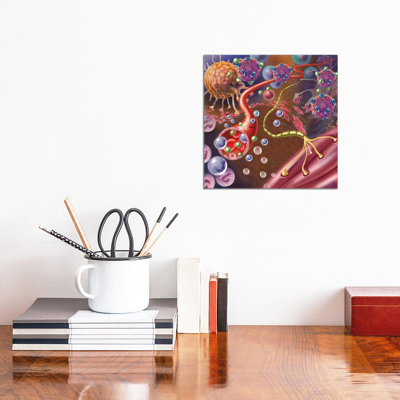 Nerve With Myelin Sheath, Seen In Lower Right, Connects With Muscle by TriFocal Communications - Wrapped Canvas Painting