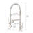Brushed Nickel Single Handle Pre-Rinse Spring Kitchen Faucet With Heavy Duty Commercial Style And Lead Construction In Style, Pull Down-1273818404