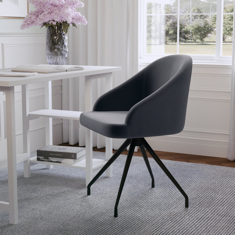 Chaise de bureau Martha Stewart Sora, Bronze huilé, Gris