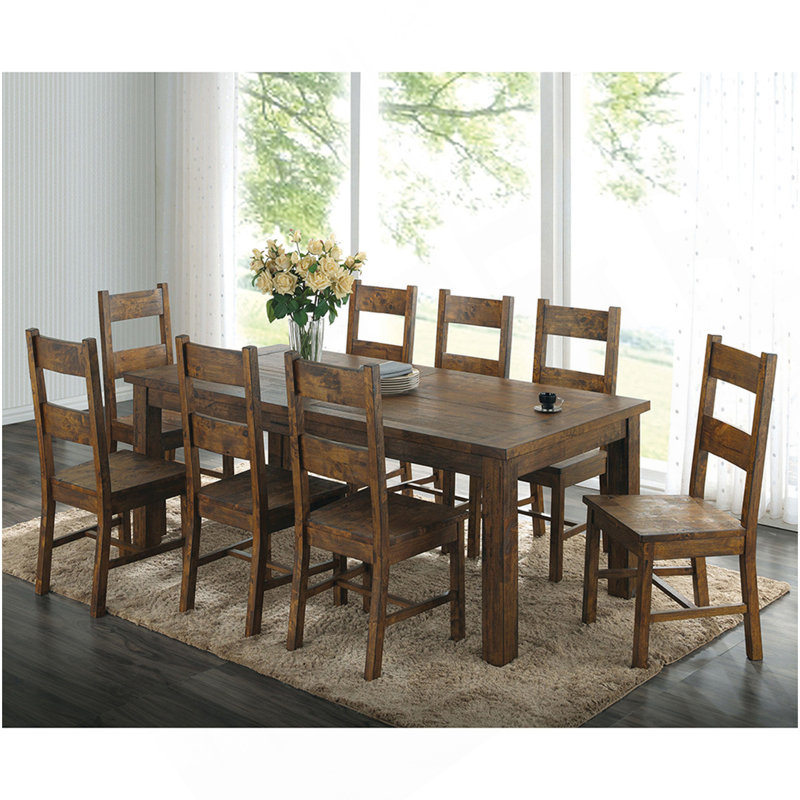 Guster Rustic Golden Brown Rectangular Dining Table