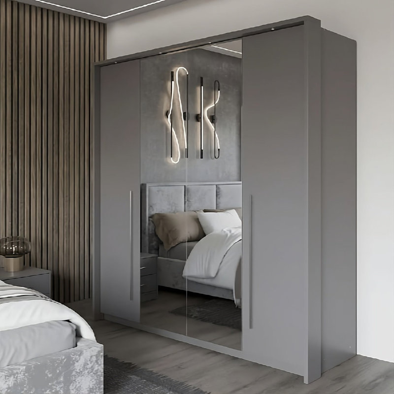 Manufactured Wood Wardrobe, White, 219xm H x 210cm W x 65cm D