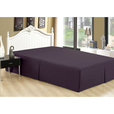 Marina Decoration Home Decor Bedding Bedroom Bedsheet Soft Silky Ruffle Bedskirt Hotel Quality All Season Deep Pocket 16 Inch Drop Solid Tailored Rayon from Bamboo Bed Skirt, Eggplant Color King Size