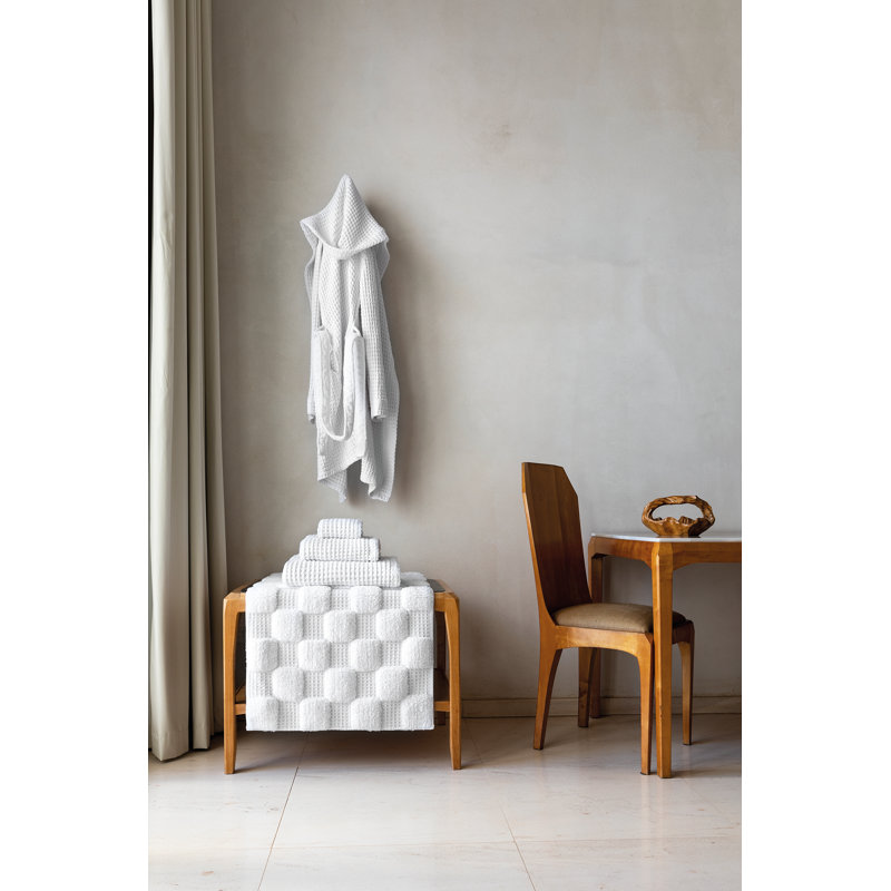 Aura Waffle Bath Towel, White