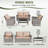 Wicker 4 - Person Patio Conversation Set with Cushions-1592485763