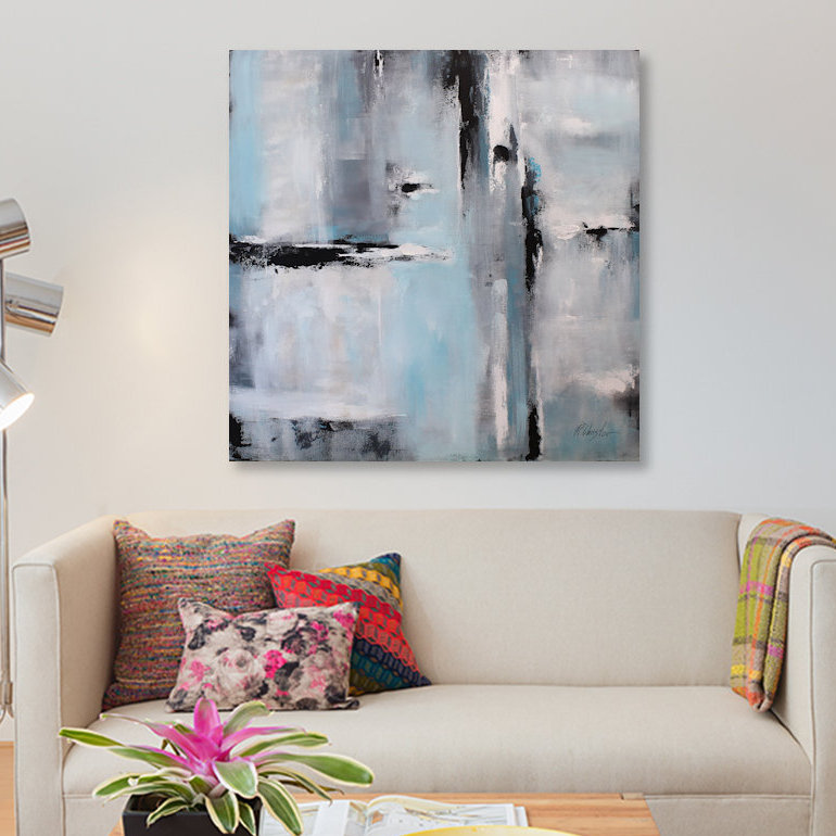 «Rain», reproduction sur toile, H 18 po x l 18 po x P 1,5 po, Toile tendue, Pas de tapis