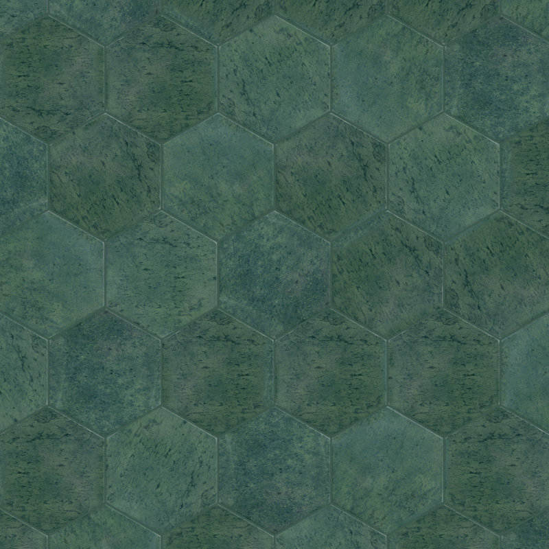 Capri 7" x 8" Porcelain Stone Look Wall & Floor Tile, Green