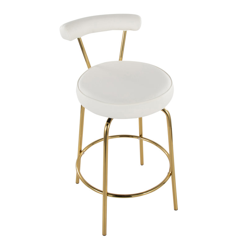 Rhonda 26" Fixed-Height Counter Stool - Set of 2, White