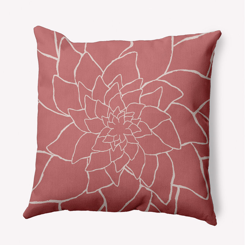  Housse et insert de coussin décoratif en polyester, H 16 po x l 16 po, Rose / blanc