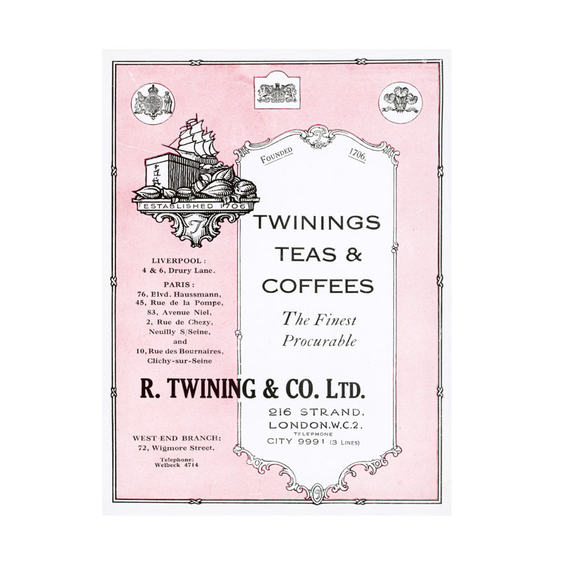 «English School Twinings», art sur toile, H 19 po x l 14 po