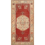 Canvello Vintage Oushak Coral Lamb's Wool Area Rug- 3'4" X 6'6"