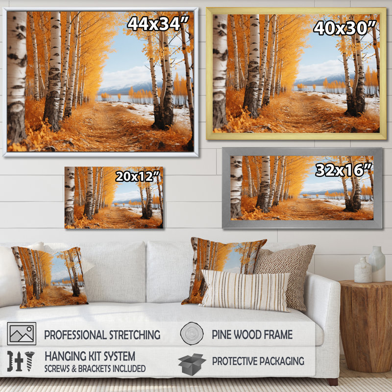 Canada Golden Hues of - reproduction sur toile, H 16 po x l 32 po x P 1 po, Cadre flottant noir
