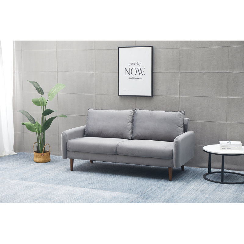 Estancia 72'' Velvet Sofa, Gray Velvet