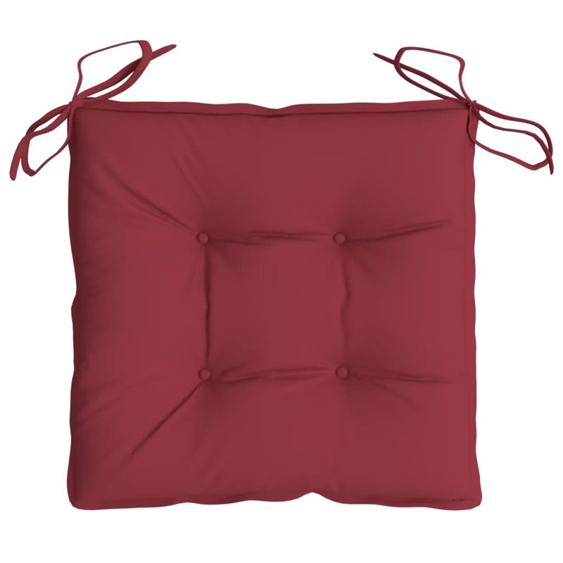 Coussin de siège d'extérieur, 19,7 po x 19,7 po, Vin rouge