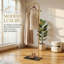 Portemanteau minimaliste, avec structure en métal doré et base en faux marbre, crochets antidérapants et barre de suspension, style moderne et luxueux-560511805