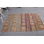 Tapis kilim turc rétro tissé à la main avec des motifs Oushak antiques dans des tons orange vifs