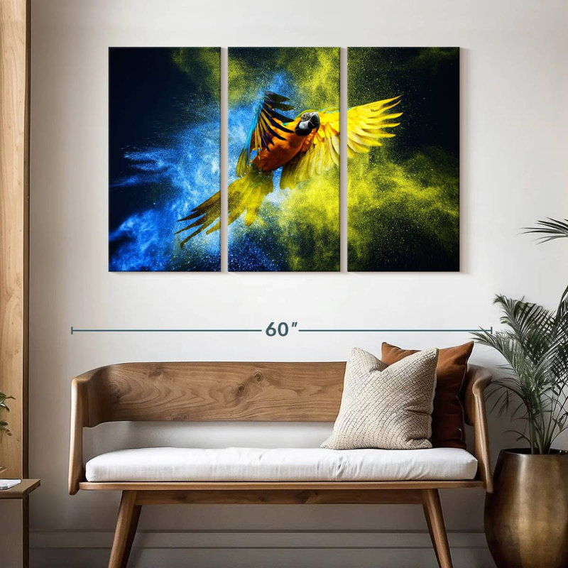 Brampt Striking Macaw, 32" H x 50" W