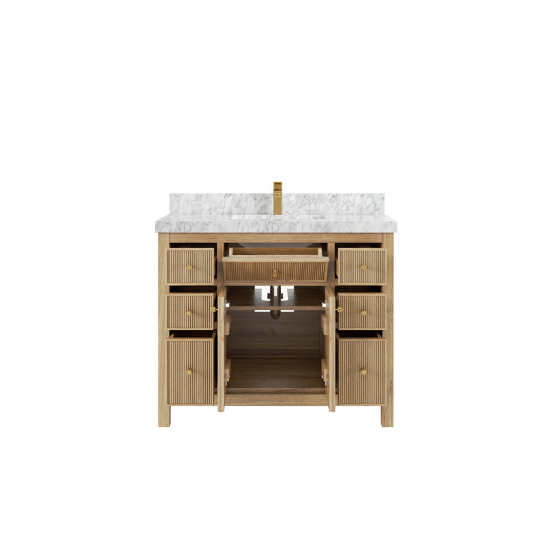 Ensemble de meuble-lavabo simple 42 po Robillard, Marbre de Carrare