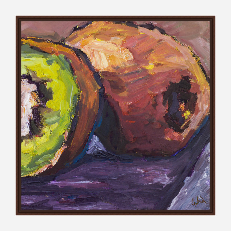 «Kiwi» par John Beard - reproduction d'artiste sur toile, H 26 po x l 26 po x P 2 po, Cadre flottant brun