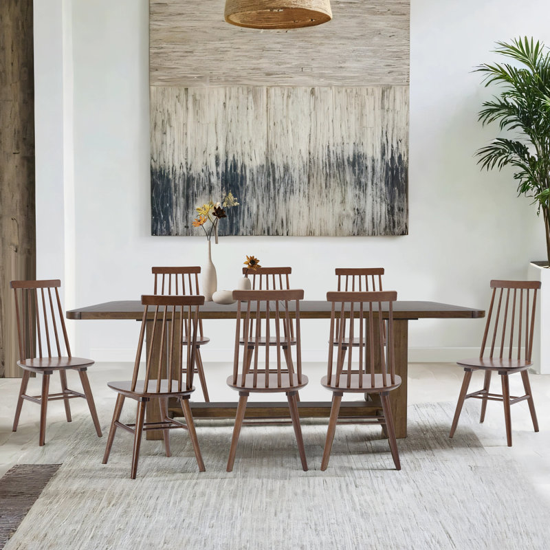Ensemble de 8 chaises d'appoint Alvie, Noyer