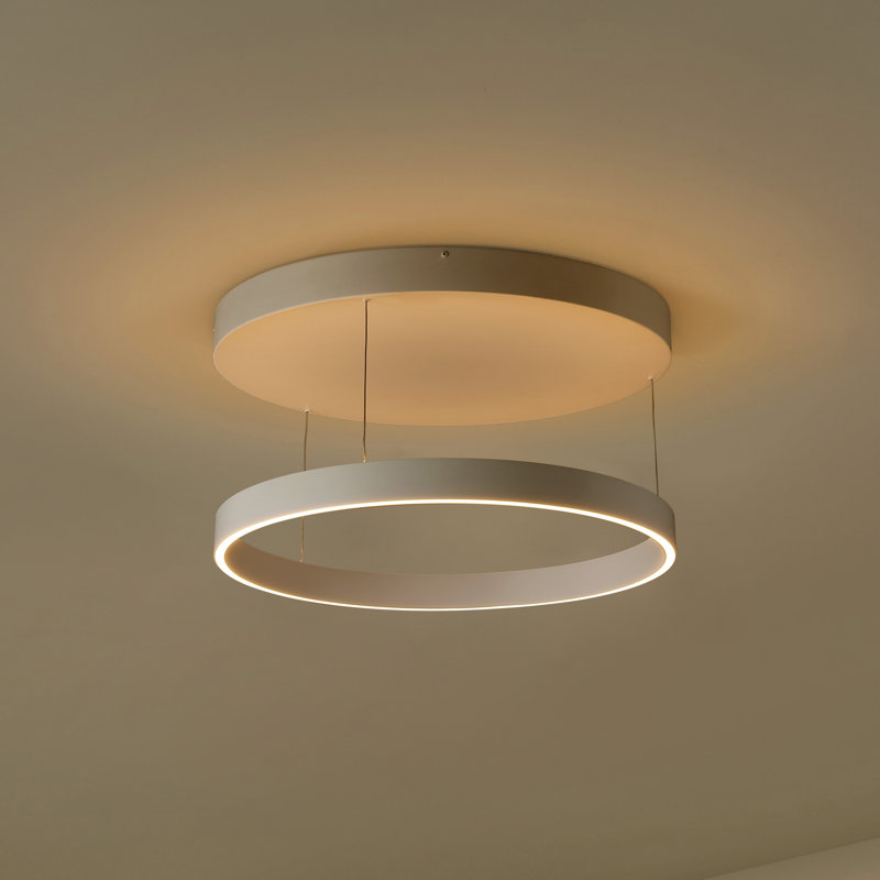 Luminaire suspendu réglable en métal à anneau réglable en métal 23,75 po Laverton, Blanc