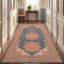 Tapis Willow2 traditionnel à médaillon, style persan, bleu sarcelle, or et crème, lavable à la machine, antidérapant, à poils courts, pour l'intérieur et l'extérieur, adapté aux animaux domestiques, idéal pour le salon, la chambre, la salle à manger, l'entrée, le couloir ou le bureau.-317719169