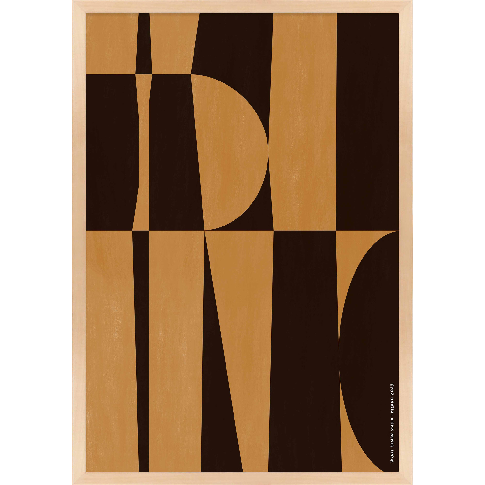 Hues Of Geometry 2 by Romina Gadler, 50" H x 35" W, Maple Paper Framed