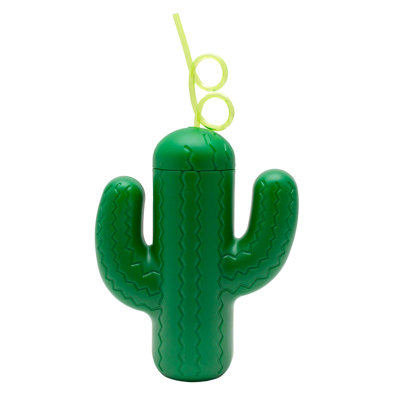 Tasse à cactus en plastique avec couvercle et paille BarConic® - 20 oz
