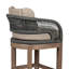 Hareton Outdoor Counter or Bar Stool in Eucalyptus Wood with Gray Rope an Olefin Cushions-93692953