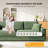 101" Oversized Corduroy Sofa with Square Armrests and Pocket Spring Cushion Seat - Green-1229658683