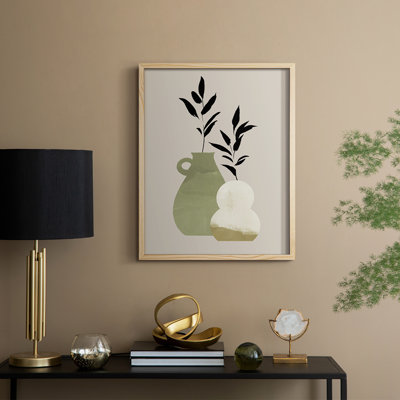 «Simple Bud Vases II», reproduction encadrée - bois massif