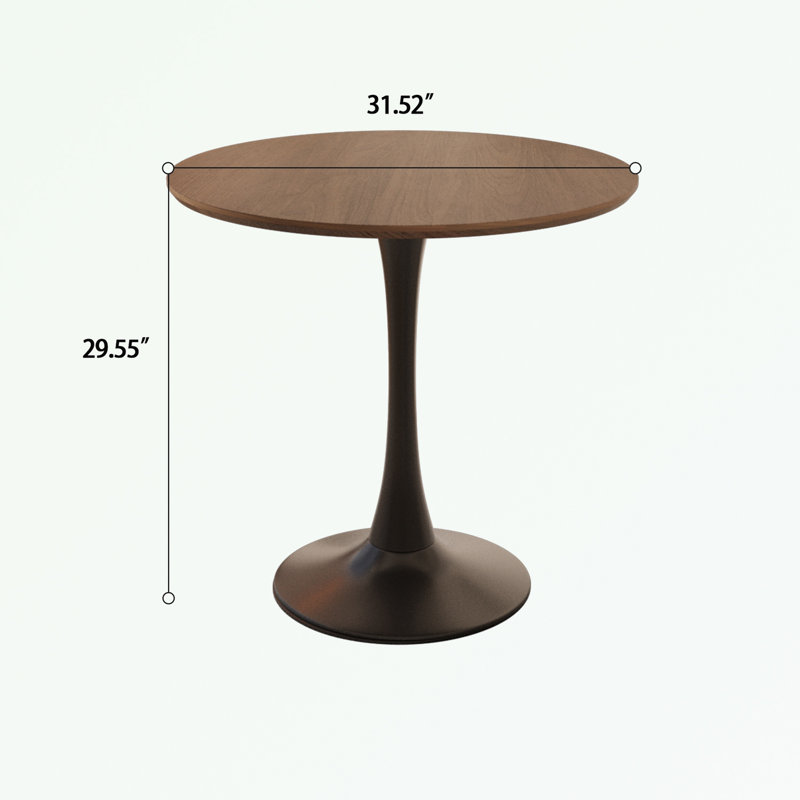 Ensemble de table de salle à manger 3 pièces avec 2 chaises en cuir et des pieds en métal, Noyer, Noir, noir, noir, noir