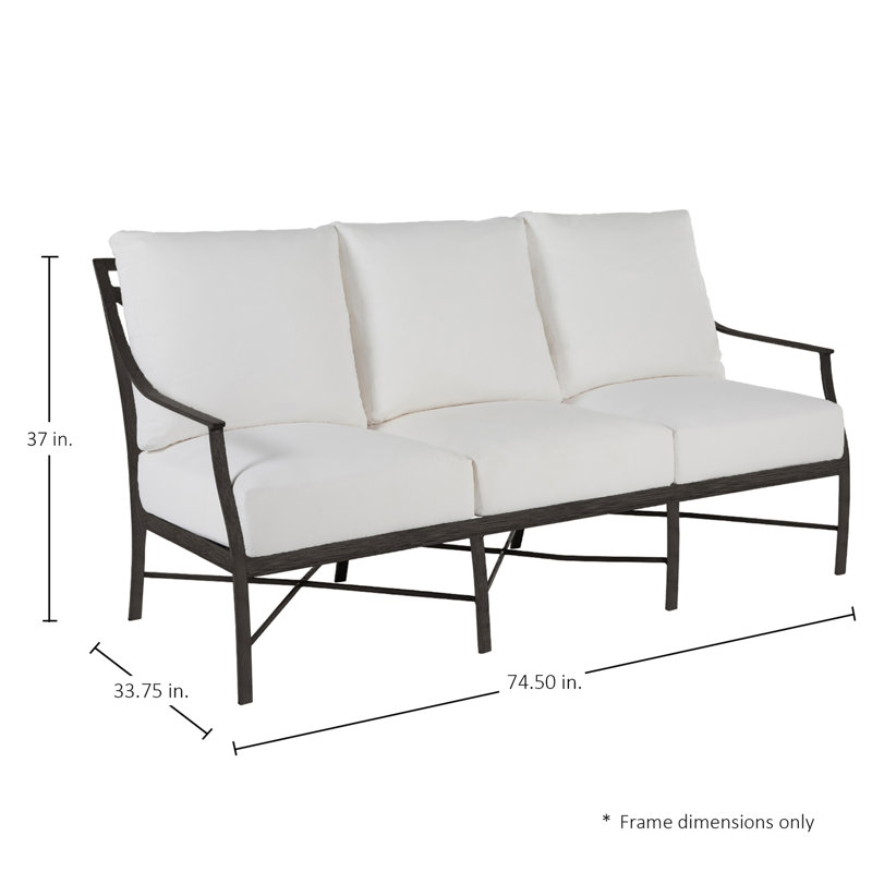 Monaco Aluminum Sofa - Slate Gray, Welt + Standard Fill, Availa Natural White, Slate Gray