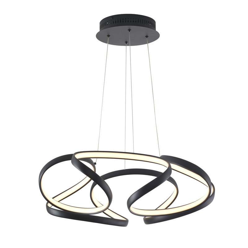 Lustre linéaire noir courbé Canishia 