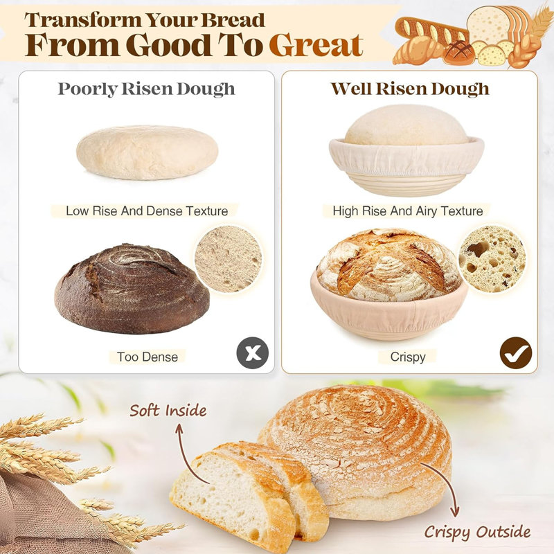 Sourdough Starter Kit, Bread Proofing Baskets