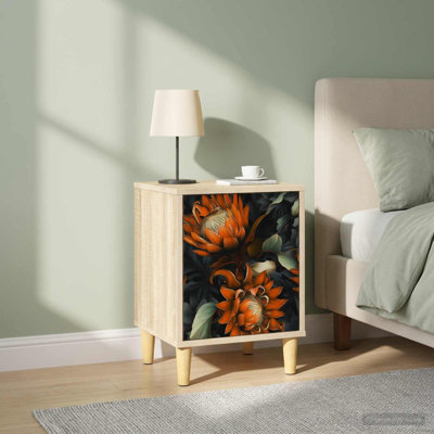 36cm W Engineered Wood Bedside Table