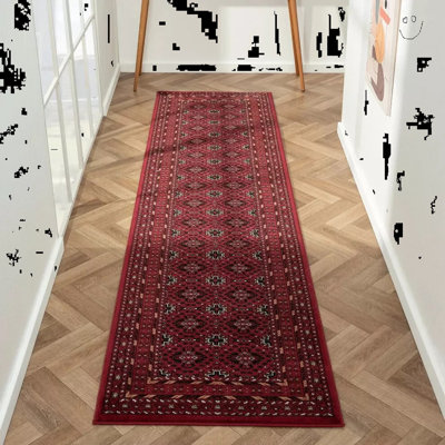 Runner Oriental Flatweave 80cm X 300cm Area Rug