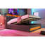 Upholstered Queen Bed In Grey With Led, - Hydraulic Storage Sized Upholstery, Led & Port-886214914-886214916