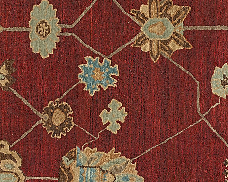 Dorset Hand Woven Wool Floral Area Rug, Rectangle 6' x 9'